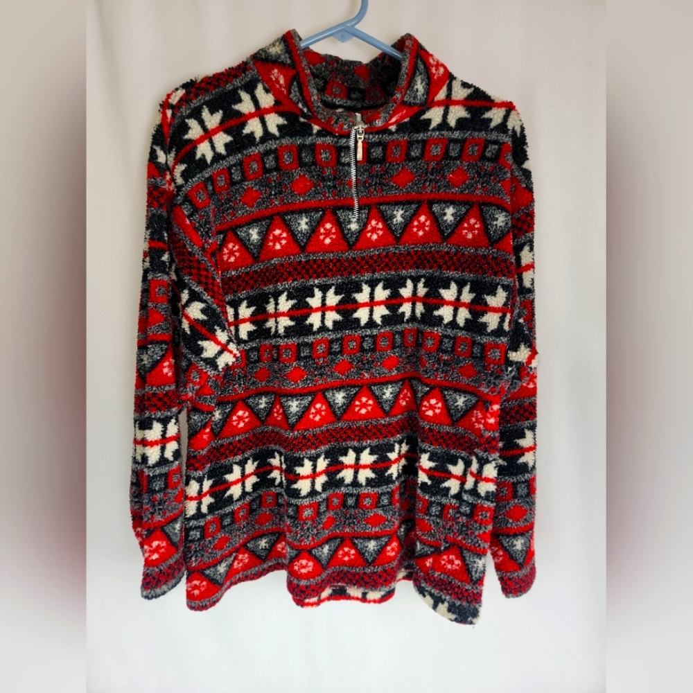 VTG Essential Style microfiber fleece AOP aztec sweater